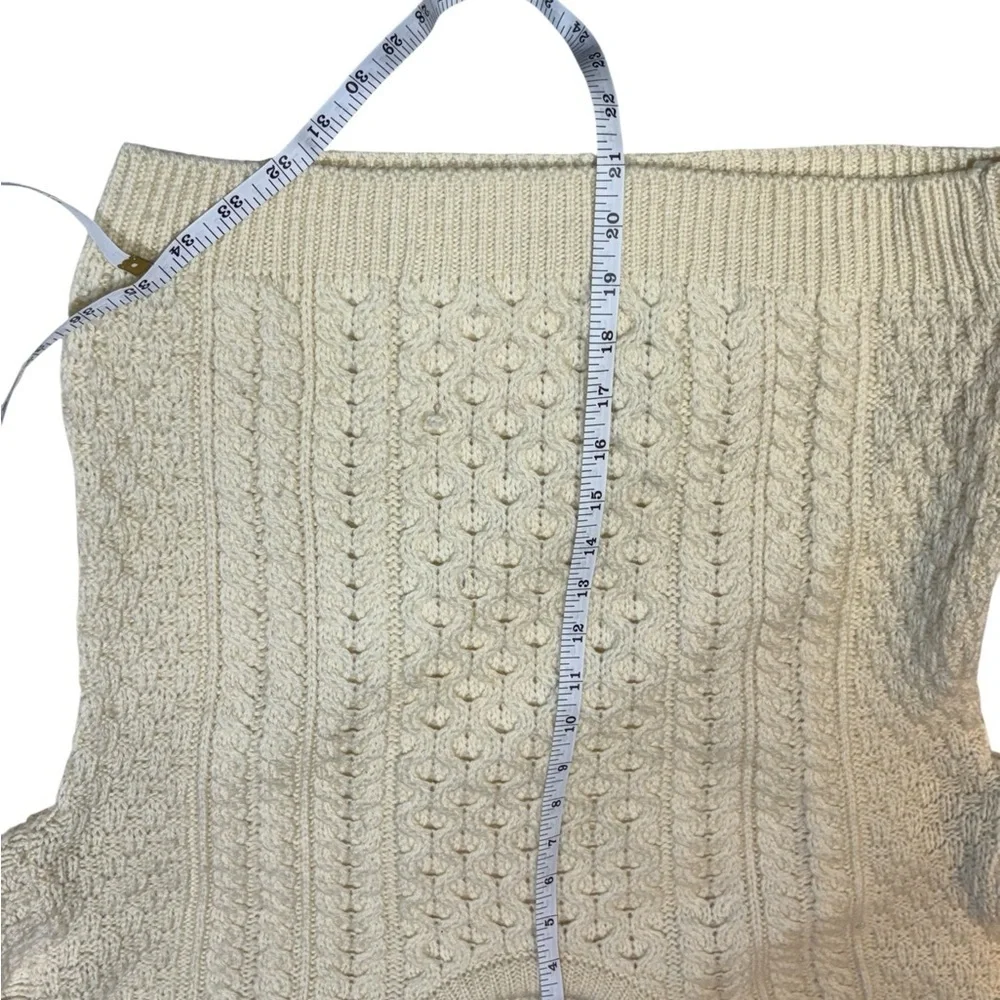 Carraig Donn Merino Wool Sweater Cream Size XL